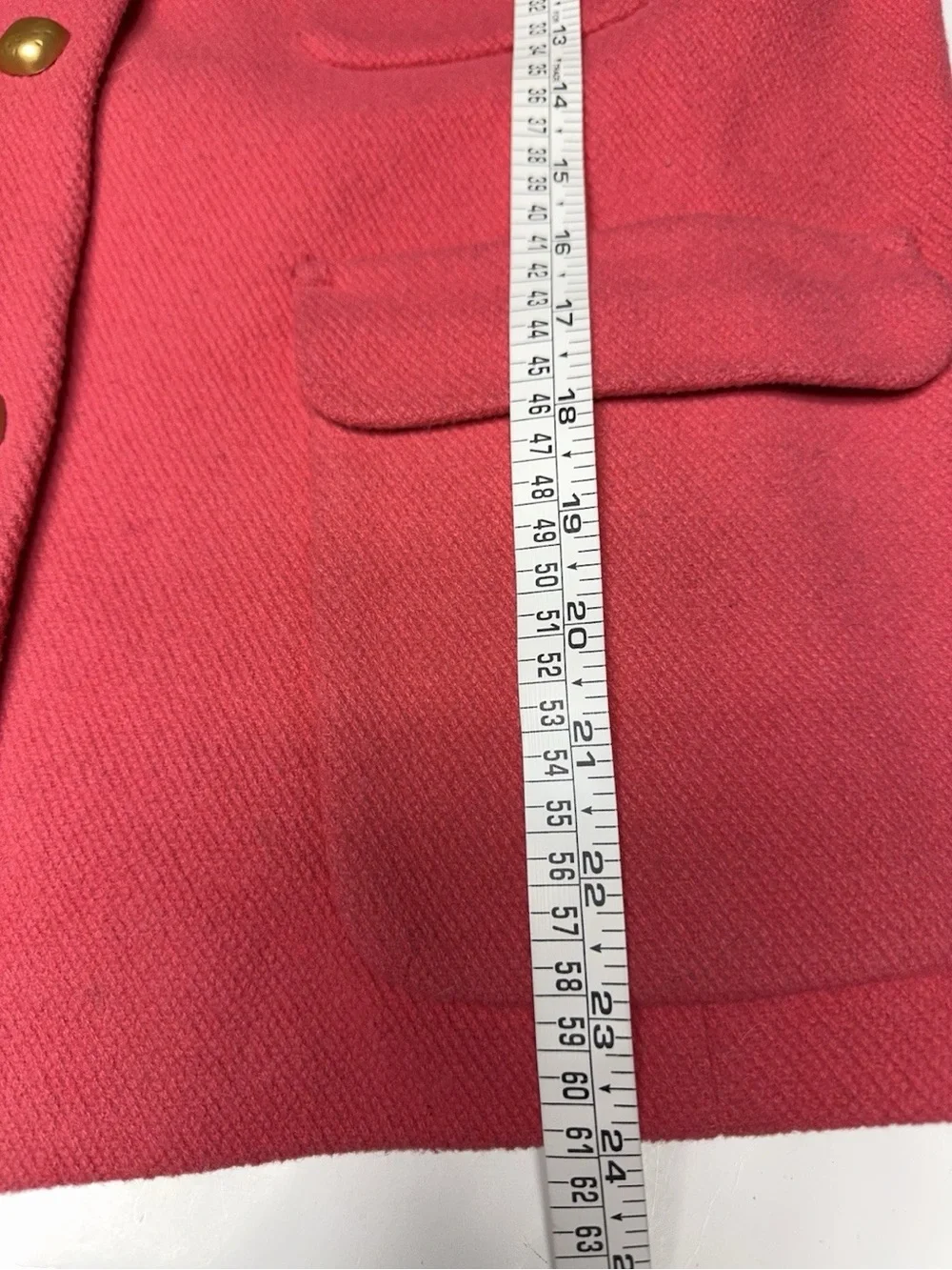 J. Crew Coral Pink Four-Pocket Button Pea Coat
